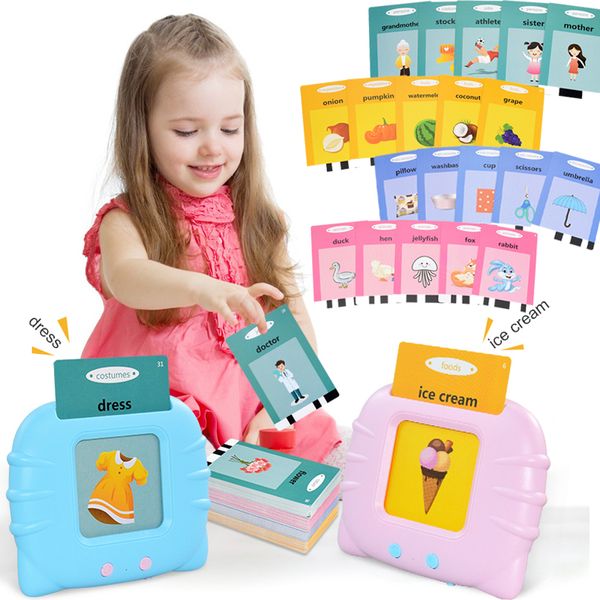 Jouets d'apprentissage Éducatif Enfant Anglais Jouet Parler Mot Carte Flash Machine Maternelle Livre Électronique Toddler Lecture Gadget 230615