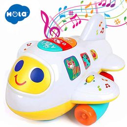 Jouets d'apprentissage HOLA bébé rampant avion jouet éducatif précoce avec musique légère pour l'âge de 1 2 ans infantile 230520