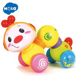 Jouets d'apprentissage HOLA bébé développement Inchworm rampant presse et aller jouet avec musique lumineuse pour 6 à 12 mois 230617