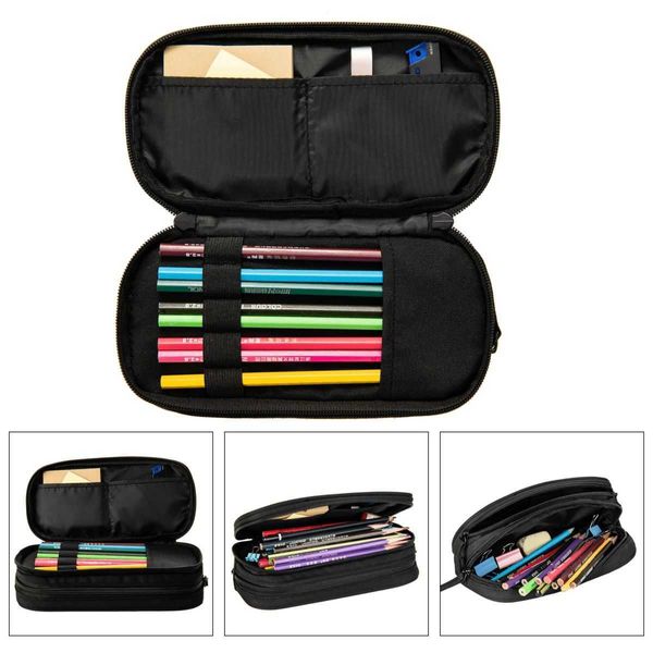 Jouets d'apprentissage J'aime la neige et toi Étuis à crayons Panda rouge Sac porte-stylo animal mignon Sac pour enfants Fournitures scolaires de grande capacité Trousses à crayons à fermeture éclair