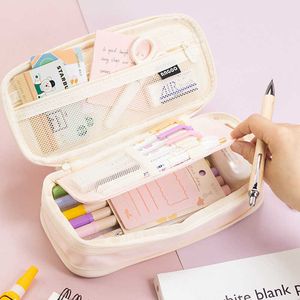 Leren Speelgoed Kawaii Etui Grote Capaciteit Schoolbenodigdheden Pennenbakjes voor meisjes Leuke Koreaanse Briefpapier Organizer tassen 3 compartimenten