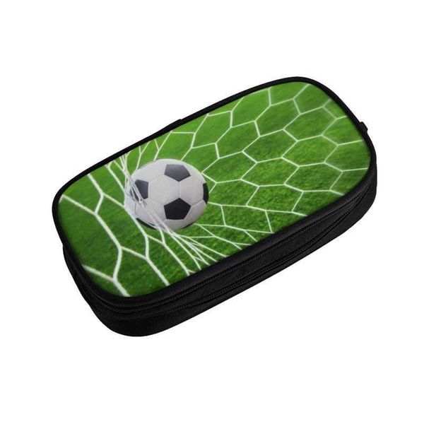 Juguetes de aprendizaje, estuche de lápices Kawaii de portería de fútbol para niños y niñas, estuche grande de almacenamiento para lápices deportivos de fútbol, suministros escolares