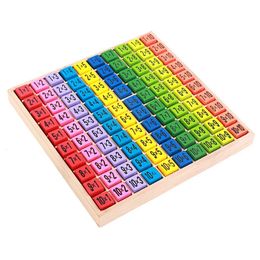 Leren speelgoed kinderen 99 tafel van vermenigvuldiging wiskunde speelgoed 1010 figuurblokken baby leren kleurrijke houten vroege educatieve Montessori cadeau 231122