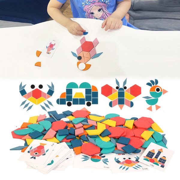 Juguetes de aprendizaje Niños de madera 3D Rompecabezas Tablero inteligente Bebé Montessori Educativo para niños Forma geométrica Rompecabezas Juguete 221012