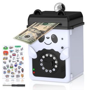 Leerspeelgoed Mommed Piggy Bank Money Mini ATM besparing met wachtwoord Elektronisch voor jongensmeisjes en ADT's Panda Real Coin als geschenken geboorte AMZTM