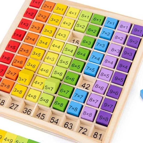 Juguetes de aprendizaje Montessori, juguetes educativos de matemáticas de madera para niños, juguetes para bebés, tabla de multiplicar 99, material didáctico para matemáticas y aritmética 240118