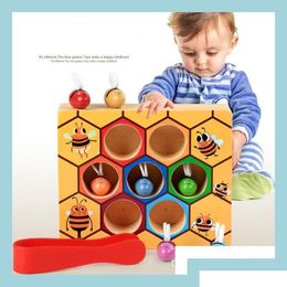 Leren Speelgoed Montessori Hive Games Board 7 Stuks Bijen Met Klem Plezier Plukken Vangen Speelgoed Educatief Bijenkorf Baby Kids Developmental Dh6Ok