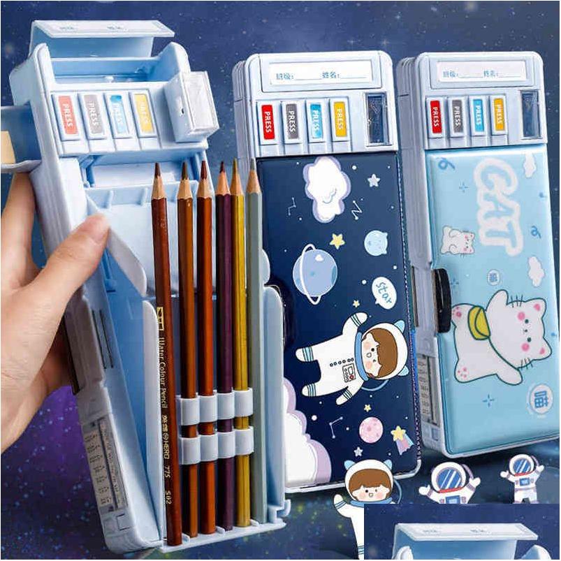 Imparare i giocattoli Case Pencil Astronauta Corea di cancelleria Kawaii Box Trousse Scolaire Pen School Lapiceras Eshe Escolar Pencilcase Drop DHB2A