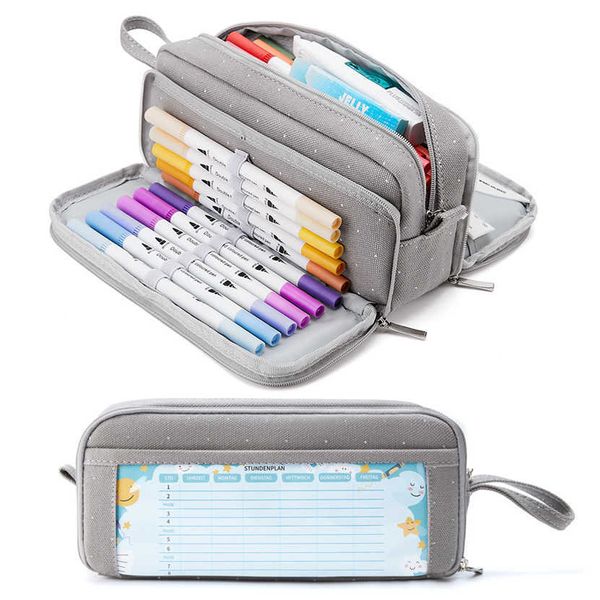 Jouets d'apprentissage trousse à crayons multifonctionnelle grande Kawaii Estojo coréen papeterie Cartucheras Escolares toile Kalemlik école stylo étui