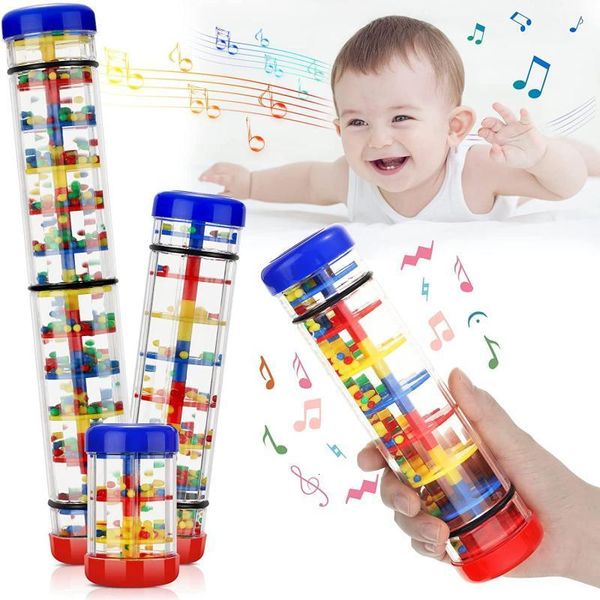 Aprendiendo juguetes de lluvia juguetes para bebés palo de lluvia para bebés 6 12 meses de tajero Desarrollo sensorial Auditante Baby Musical Instrumento Toy 230811