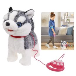 Laisse électrique marche chien jouet Simulation chant chiot aboiement peluche bébé Craw apprentissage enfant en bas âge cadeau 231228