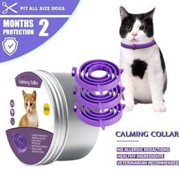 Laisses 3pcs chiens de compagnie collier calme collier de phéromone efficace soulage l'anxiété calme collier relaxant pour chat et chien supprimer l'agitation