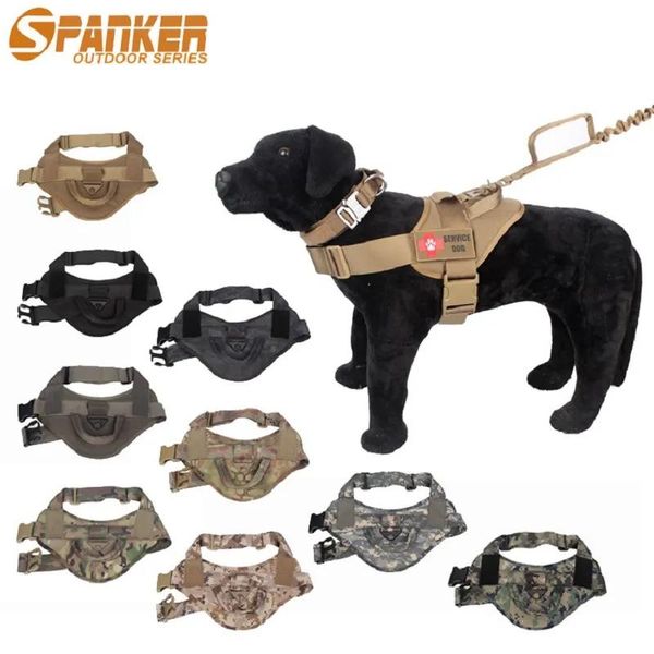 Laisses 9 couleurs Fournitures pour animaux de compagnie Accessoires pour chiens Harnais pour chien Équipement de plein air Chiens militaires Harnais 1050D Nylon Strap Vest Collar DHL Free