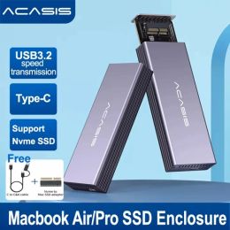 Lees Acasis USB C 3.2 SSD -behuizing Suit M.2 NVME SSD 12+16 PIN voor Apple/I/Book Pro/Air 2013 tot 2017 Portable Storage Case