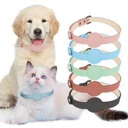 Laisses Collier Airtag, compatible avec Apple Air Tag, collier réglable pour animaux de compagnie avec support d'étui Air Tag, accessoires pour chiens et chats