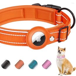 Guinzagli Collari per cani Collare AirTag riflettente Etichetta Air Apple regolabile Resistente con custodia Accessori per animali domestici