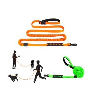 Lees hondenriem, handsfree 4in1 multifunctionele schok absorberende bungee honden kraag riemen voor wandelende veiligheidsveiligheidsauto -veiligheidsgordel