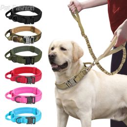 Collier de chien tactique militaire Durable, ensemble de laisse élastique pour animaux de compagnie, collier d'entraînement de marche en Nylon pour chiens de taille moyenne et grande, Shepard allemand