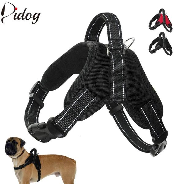 Laisses K9 Harnais pour chien sans traction Harnais pour chiens à contrôle rapide Gilet réfléchissant en nylon pour petits, moyens et grands chiens, entraînement à la marche en plein air