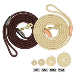 Leaste nylon hondenriem lopende tracking niet -slip lang leads nylon training lopen leidt 3m 5m 10m 15m voor middelgrote grote honden zware honden