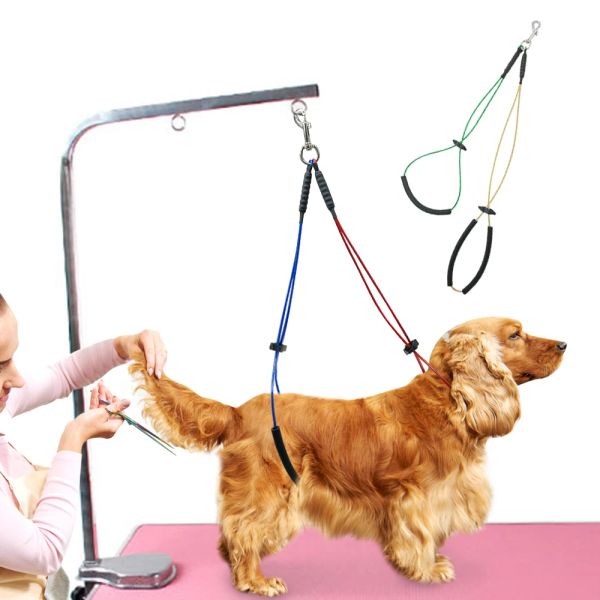 Correas Pet Dog Cat Grooming Loop Table Arm Body Noose Holder Arnés de cuerda de sujeción para perros Gatos Aseo Entrenamiento de pie