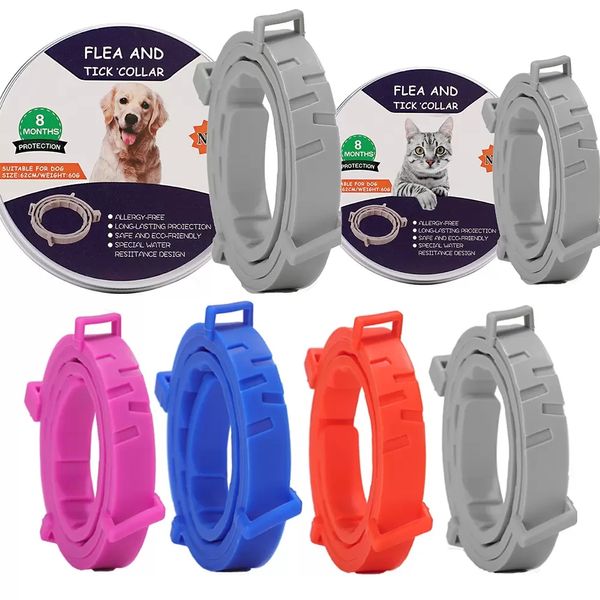 Laisses Collier anti-puces et anti-tiques pour chiens chats jusqu'à 8 mois collier de prévention anti-moustiques insectifuge fournitures pour chiots sxjul5 Inventaire en gros