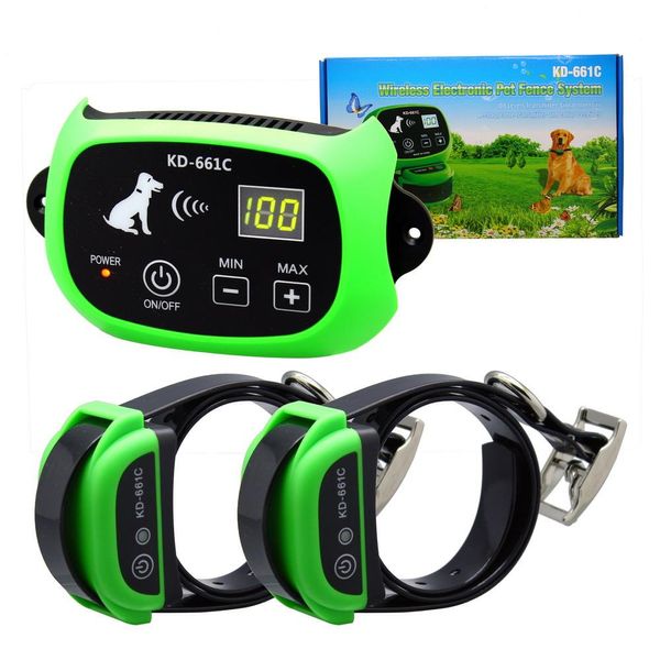 Correas Venta al por mayor Campo inalámbrico Pet Dog Sistema de cerca electrónica KD661C Transmisor y receptor recargables IP67 Collar de entrenamiento para perros