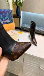 Bottines de cheville en cuir chaussures à fermeture éclair côté orteil de mode de mode Luxury8749584