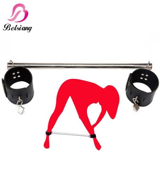 Barre d'écartement en acier inoxydable de cheville en cuir Bdsm femmes fétiche Bondage retenue jouets sexuels pour couples poignet s jeu adulte C181127016795552