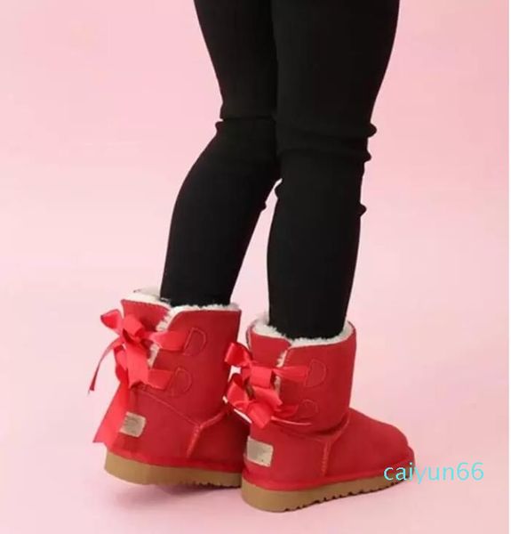 Botas de invierno de cuero Australia para niñas y niños, botines para niños, zapatos de bebé, botas cálidas para niños pequeños de esquí