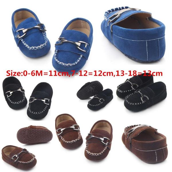 Chaussures pour bébé en cuir moccasin bébé First Walkers Chaussures noires pour bébé en cuir nouveau-né pour 0 à 1 ans Bébies en gros