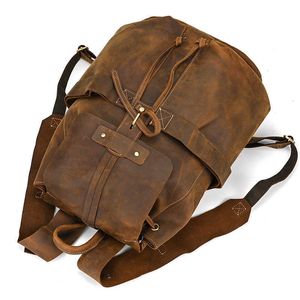 Sac à dos en cuir pour hommes fait à la main en cuir de vachette sac à dos en cuir véritable étudiant sac d'école personnalisé tendance sac pour hommes 230615