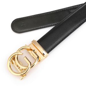 Lederen tas voor vrouw mannen riem bronzen gesp ratel tailleband riem ontwerper riem met doos luxe gouden gespen riemen 3,5 cm breedte mannen riemen