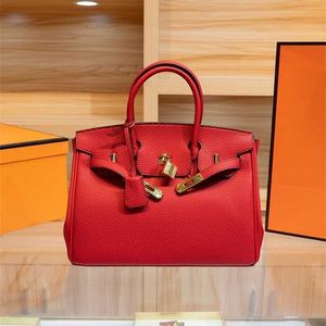 Sac en cuir Platinum Handbag Luxurys Advanced Top Brand for Women 2024 Fashion Red Light Luxury Grand capacité authentique mariage