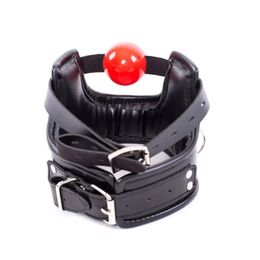 Boule en cuir bouche ouverte Gag avec ceinture de harnais pleine tête Roleplay visage museau Gag jouets sexuels pour adultes pour Couple 240117