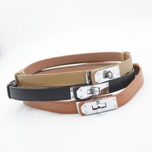 Leren riem grijsbruin luxe riemen voor dames ontwerper eenvoudig stijl zakelijk verstelbare cintura jurken decoratief festivalcadeau klassieke smalle designerriemen