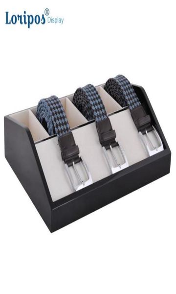 Ceinture en cuir Show Rack boîte en bois 6 8 cellules support de rangement de ceinture étagère caisse en bois pour présentoir de ceinture Table armoire armoire6282765