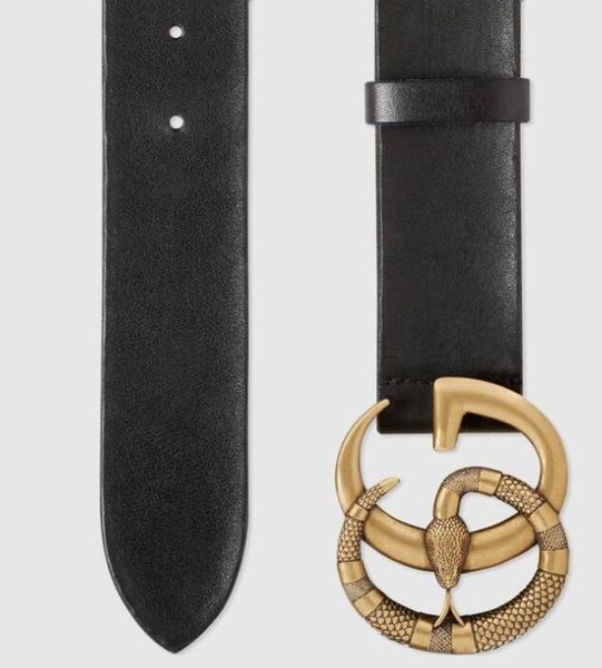 Ceinture en cuir avec double boucle avec serpent Ceinture réversible Nouvelle ceinture officielle pour hommes avec boîte 1172141