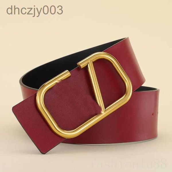 Cinturones de cuero para mujer Diseñador para hombre Multicolor Ajustable Chapado en oro Liso V Hebilla Cinturon Business Jeans Accesorios Lady Belt 7 cm de ancho Yd021 C23 AKRN