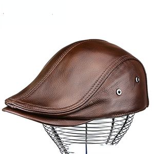 Boina de cuero Sombrero de ala tacaño informal y duradero de color sólido para hombres y mujeres