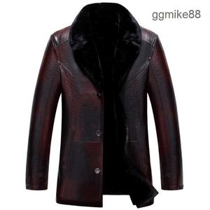 Chaqueta Bomber de cuero para motorista, chaqueta de diseñador para hombre, nueva llegada, marca de invierno, además de terciopelo grueso y cálido, chaquetas de cuero informales para hombre de negocios para motocicleta, abrigo de piel para hombre HV99