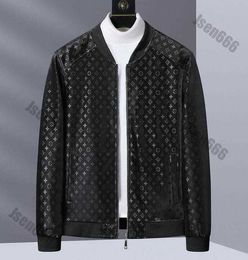 Leather Biker Designer Veste Homme Nouveau Top Vestes en Cuir pour Hommes Pu Cuir Souple Hommes Automne et Hiver Léger Business Casual Col Montant Veste Simple EO8G