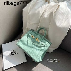 Lederen BK Designer Tassen Racechoice Platinum Bag High Sense Mint Green Crocodile Dameszak Hoge capaciteit Handtas TIDE