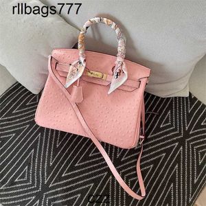 Cuir Bk sac à main autruche véritable concepteur femmes serrure boucle véritable Grain amour cheval Portable messager