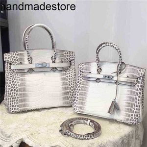 Sac pour femmes en cuir BK Handbag 35 30 Picotine 18 22 Himalaya Crocodile blanc Crocodile Le même style d'atmosphérique One épaule grande marque