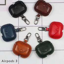 Lederen Bluetooth Wireless oortelefoonkoffer voor AirPods Pro Case Echte beschermhoes voor Apple AirPods Pro 2 3 Air Pods 3 Case