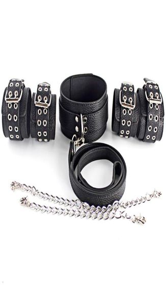 CONSTRAINTES DE BONSAGE DE CUIR MONDOTS Collier d'esclaves de manche avec chaîne métallique BDSM Toy pour les jeux pour adultes Suite3530825