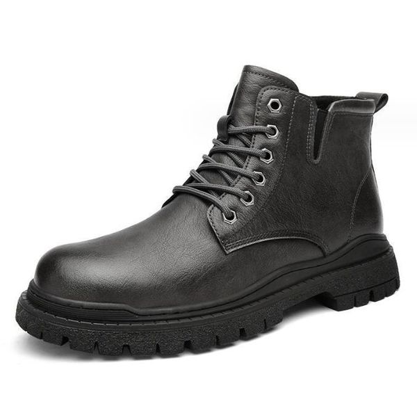 Bottes en cuir pour hommes plate-forme mode tout-match hommes bottes de mode Zapatos Para Hombres bottes pour garçons chaussures de fête 38-44