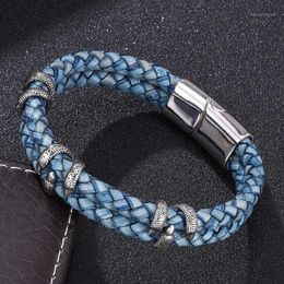 Manchet lederen armband mannen / vintage / retro / gevlochten / echt armbanden homme femme heren armbanden handgemaakte sieraden pulseras1