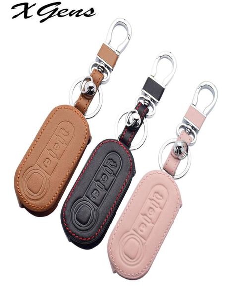 Funda de cuero para llave de coche, funda protectora plegable con 3 botones para mando a distancia para Fiat 500 500C 500L 500X Brava Ducato Fiorino Panda Stilo7170230